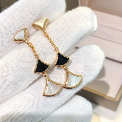 [OAK JURI]DREAM EARRINGS 3 MOTIFS ONYX MOP PINK GOLD