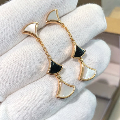 [OAK JURI]DREAM EARRINGS 3 MOTIFS ONYX MOP PINK GOLD