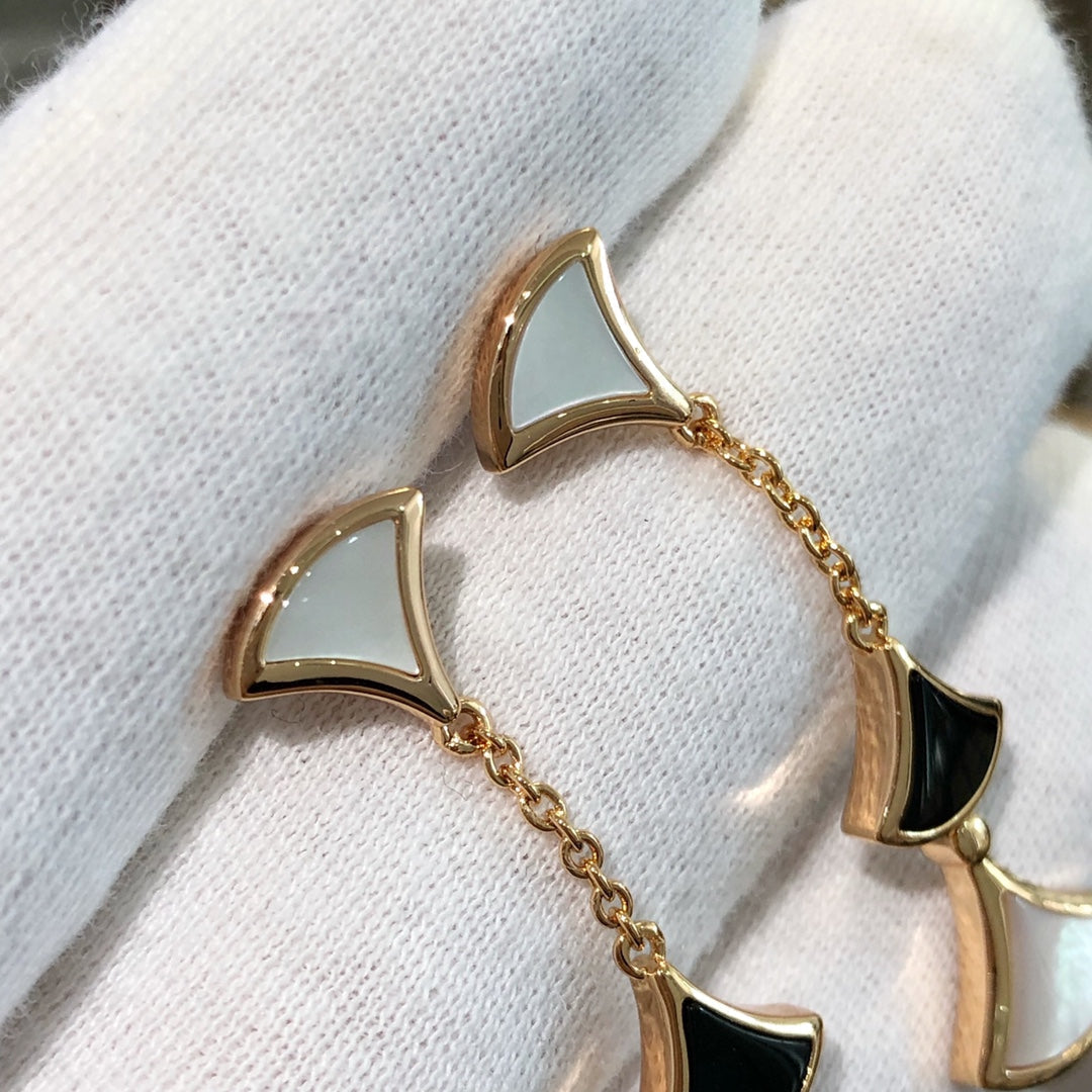 [OAK JURI]DREAM EARRINGS 3 MOTIFS ONYX MOP PINK GOLD