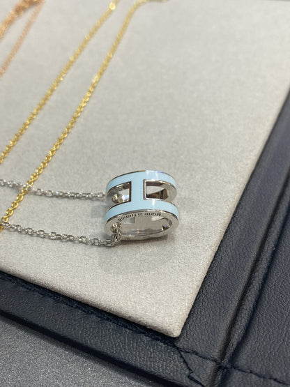 [OAK JURI]POP H LIGHT BLUE NECKLACE