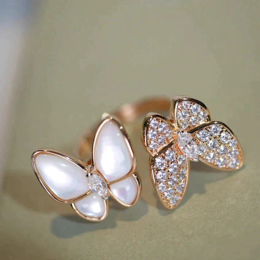 [OAK JURI]TWIN BUTTERFLY DIAMOND MOP RING