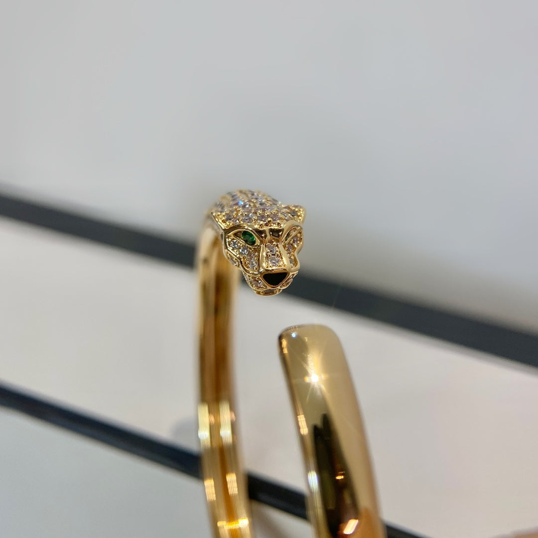 [OAK JURI]PANTHERE GOLD DIAMOND OPEN BRACELET