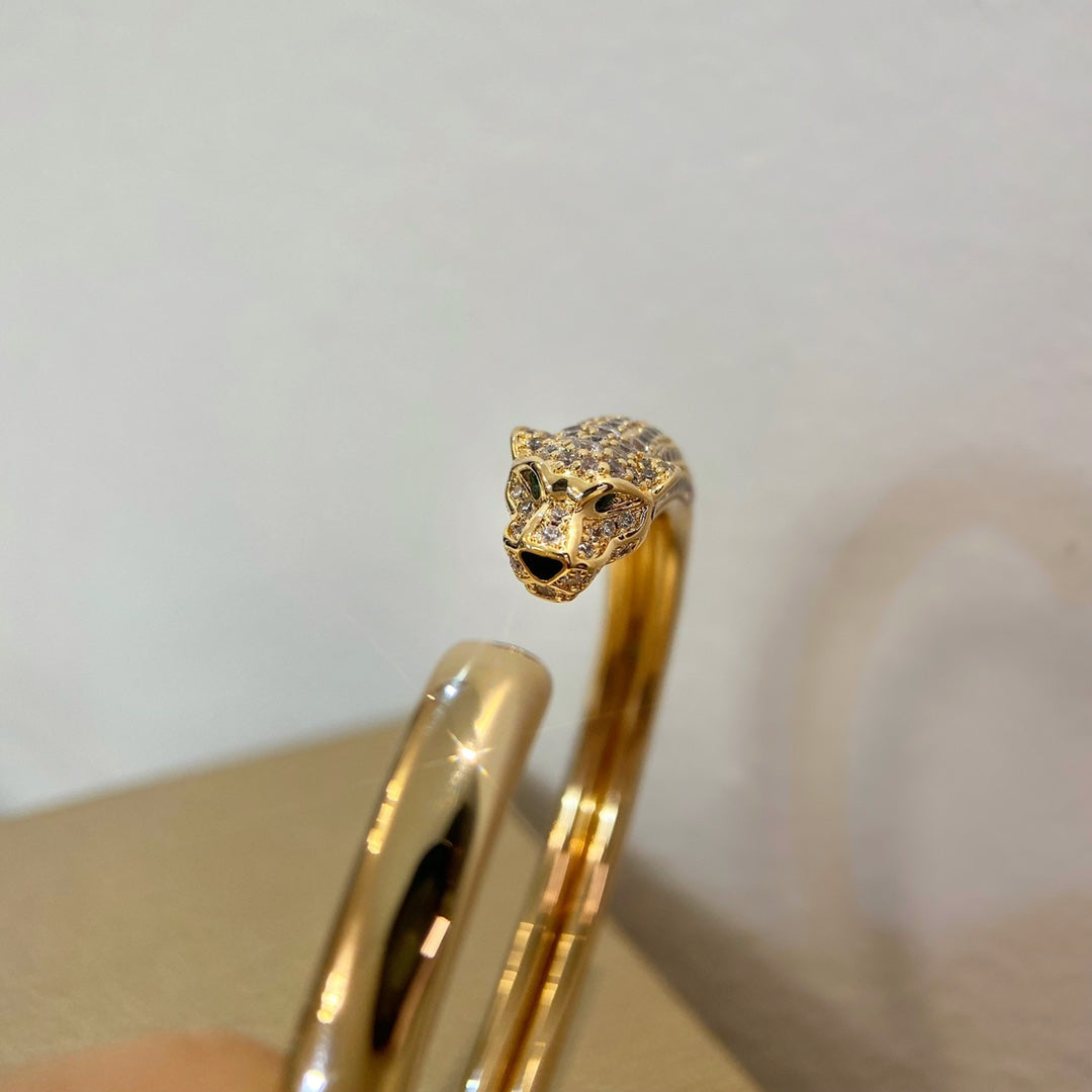 [OAK JURI]PANTHERE GOLD DIAMOND OPEN BRACELET
