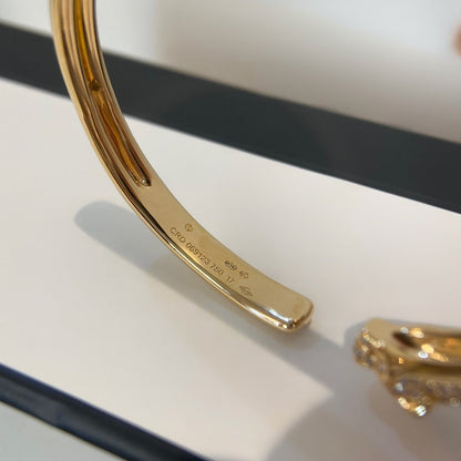 [OAK JURI]PANTHERE GOLD DIAMOND OPEN BRACELET