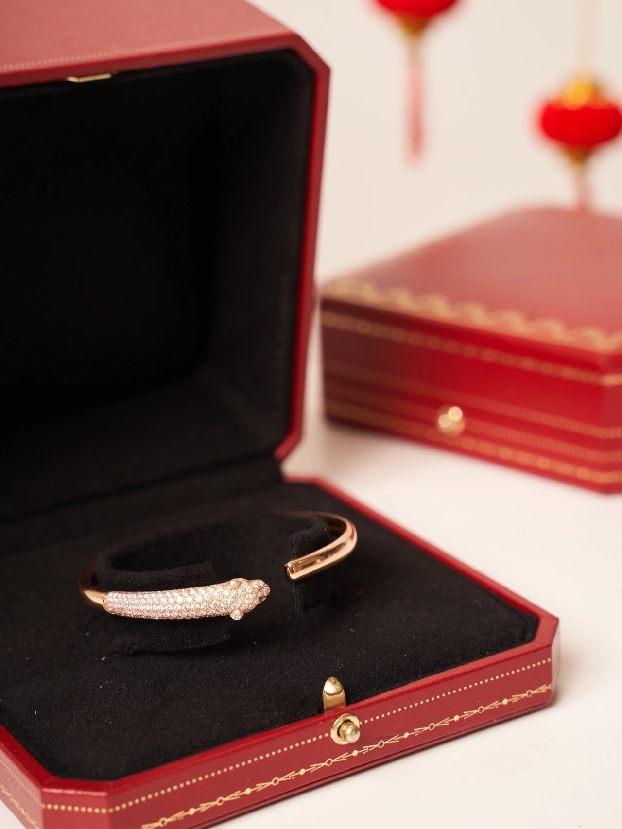 [OAK JURI]PANTHERE ROSE GOLD DIAMOND OPEN BRACELET