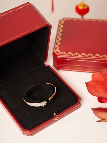 [OAK JURI]PANTHERE ROSE GOLD DIAMOND OPEN BRACELET
