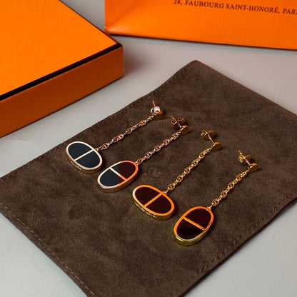 [OAK JURI]CHAINE VERSO BLACK CERAMIC EARRINGS
