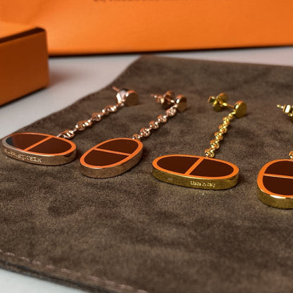 [OAK JURI]CHAINE VERSO BLACK CERAMIC EARRINGS