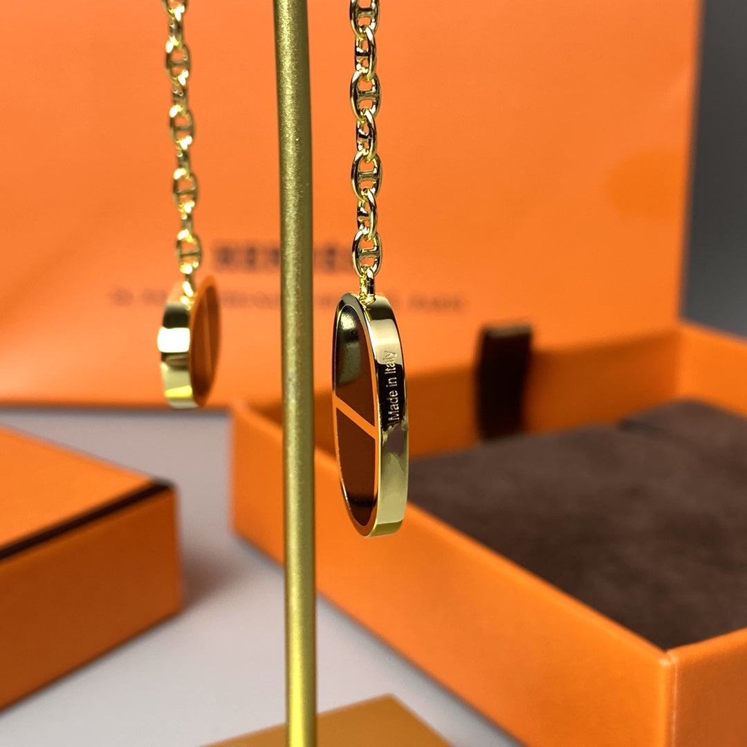 [OAK JURI]CHAINE VERSO BLACK CERAMIC EARRINGS