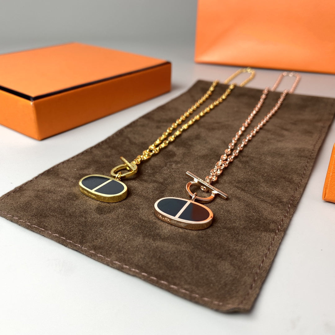 [OAK JURI]CHAINE VERSO BLACK CERAMIC NECKLACE