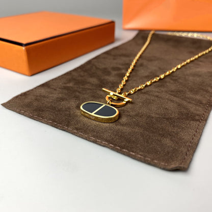 [OAK JURI]CHAINE VERSO BLACK CERAMIC NECKLACE