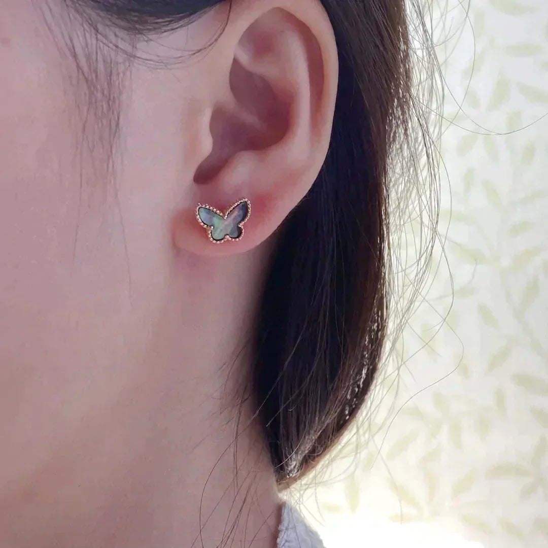 [OAK JURI]BUTTERFLY DARK MOP  EARRINGS