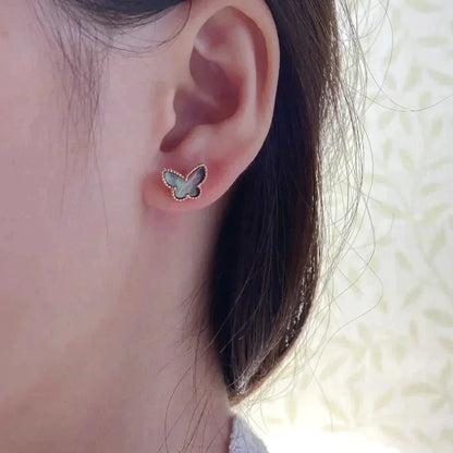 [OAK JURI]BUTTERFLY DARK MOP  EARRINGS