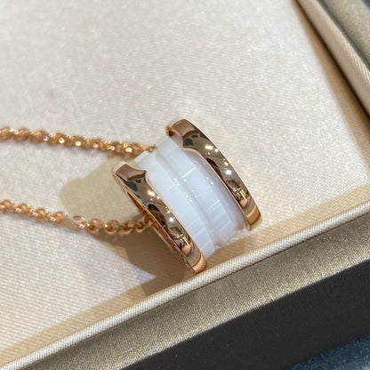 [OAK JURI]ZERO 1 WHITE CERAMIC PINK GOLD NECKLACE