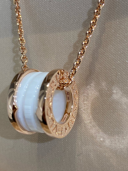 [OAK JURI]ZERO 1 WHITE CERAMIC PINK GOLD NECKLACE