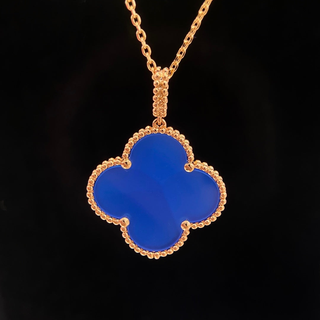 [OAK JURI]CLOVER 25MM NECKLACE TURQUOISE ROSE GOLD