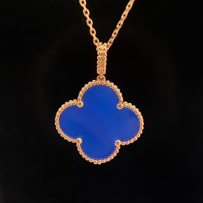 [OAK JURI]CLOVER 25MM NECKLACE TURQUOISE ROSE GOLD