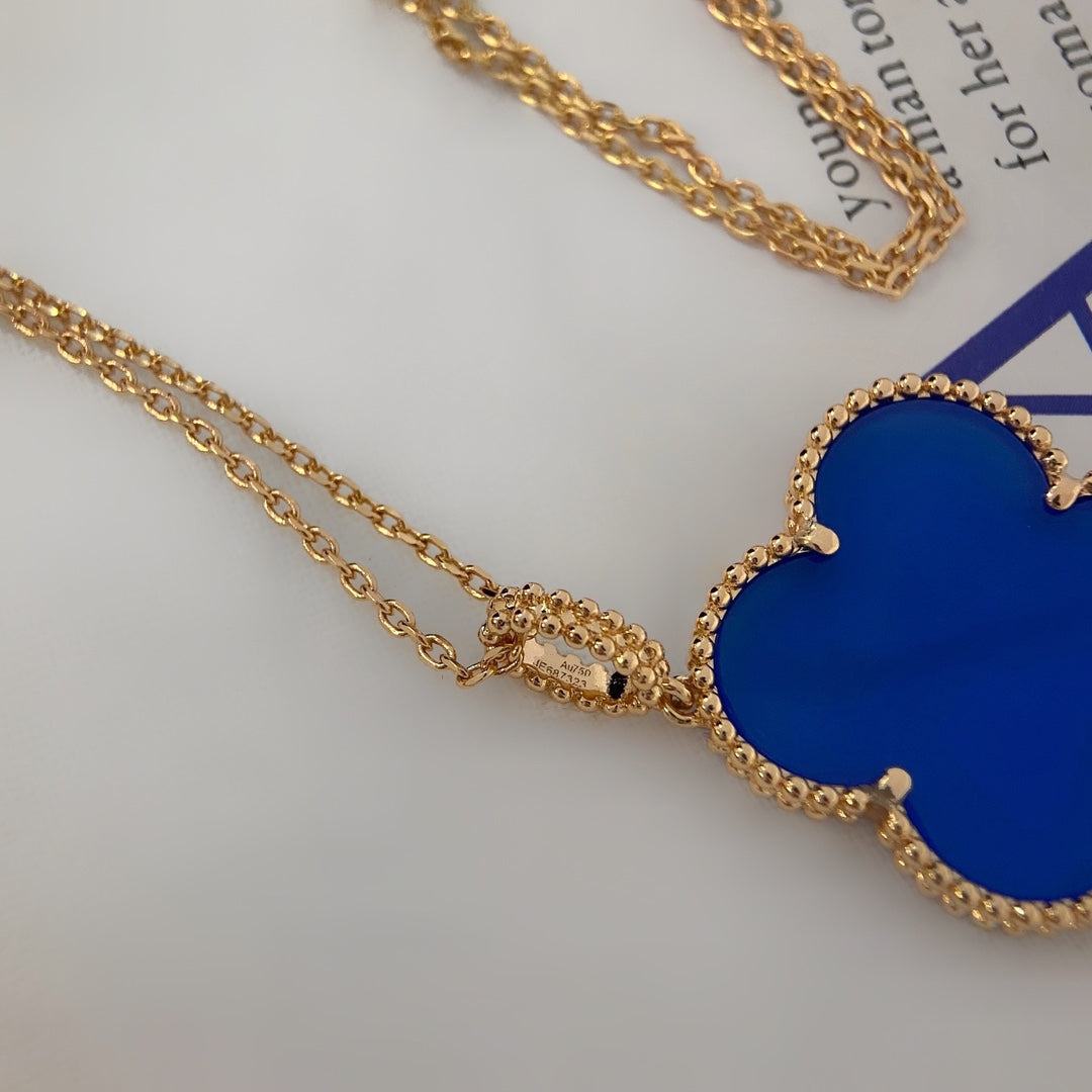 [OAK JURI]CLOVER 25MM NECKLACE TURQUOISE ROSE GOLD
