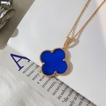 [OAK JURI]CLOVER 25MM NECKLACE TURQUOISE ROSE GOLD