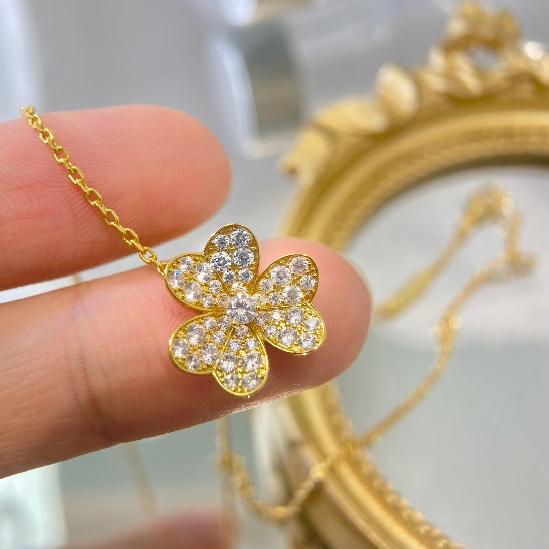 [OAK JURI]FLOWER DIAMOND NECKLACE