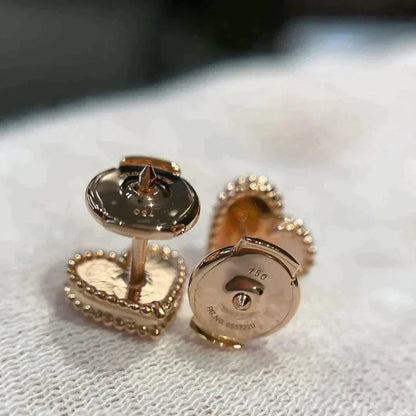 [OAK JURI]HEART CARNELIAN STUD EARRINGS