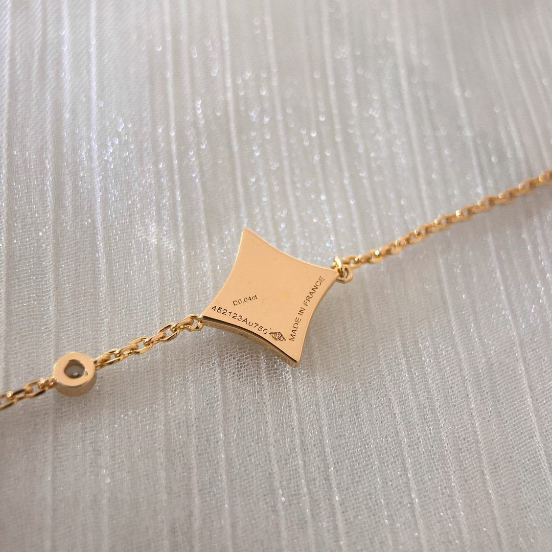 [OAK JURI]COLOR STAR CARNELIAN PINK GOLD DIAMOND BRACELET