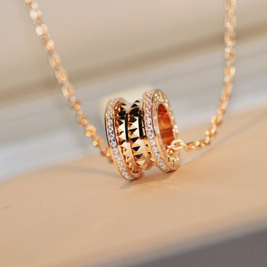 [OAK JURI]ZERO 1 ROCK PEDANT PINK GOLD NECKLACE
