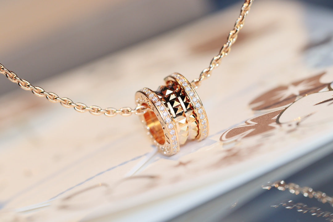 [OAK JURI]ZERO 1 ROCK PEDANT PINK GOLD NECKLACE