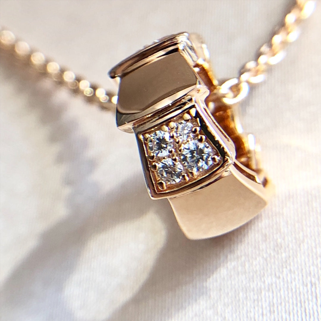 [OAK JURI]SERPENTI PEDANT DIAMOND PINK GOLD NECKLACE