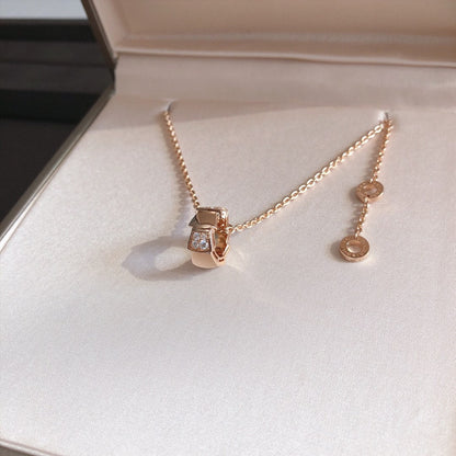 [OAK JURI]SERPENTI PEDANT DIAMOND PINK GOLD NECKLACE
