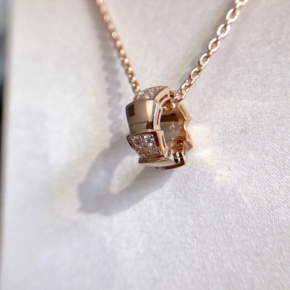 [OAK JURI]SERPENTI PEDANT DIAMOND PINK GOLD NECKLACE