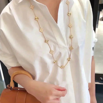 [OAK JURI]CLOVER 20 MOTIFS LASER DIAMOND NECKLACE