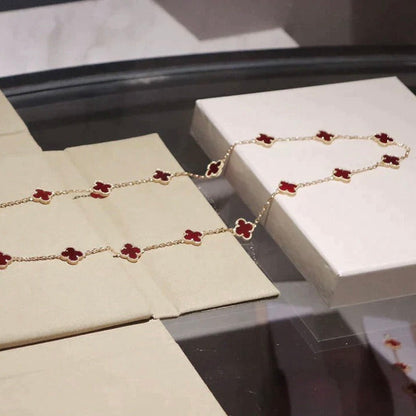 [OAK JURI]CLOVER 20 MOTIFS CARNELIAN NECKLACE