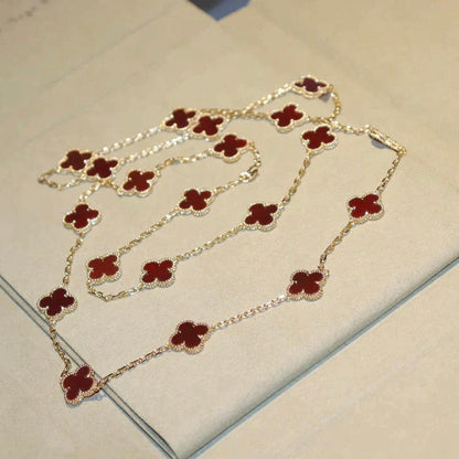 [OAK JURI]CLOVER 20 MOTIFS CARNELIAN NECKLACE