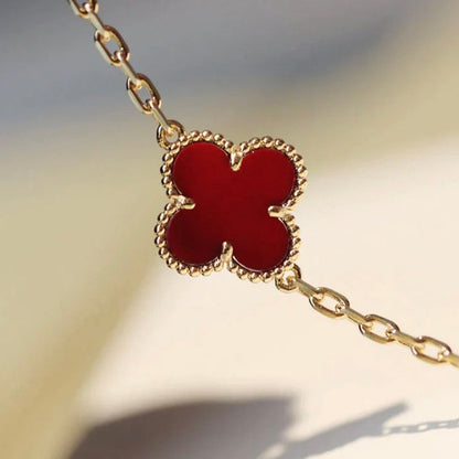 [OAK JURI]CLOVER 20 MOTIFS CARNELIAN NECKLACE