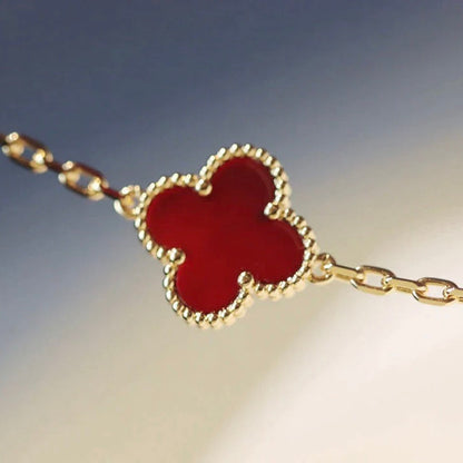 [OAK JURI]CLOVER 20 MOTIFS CARNELIAN NECKLACE