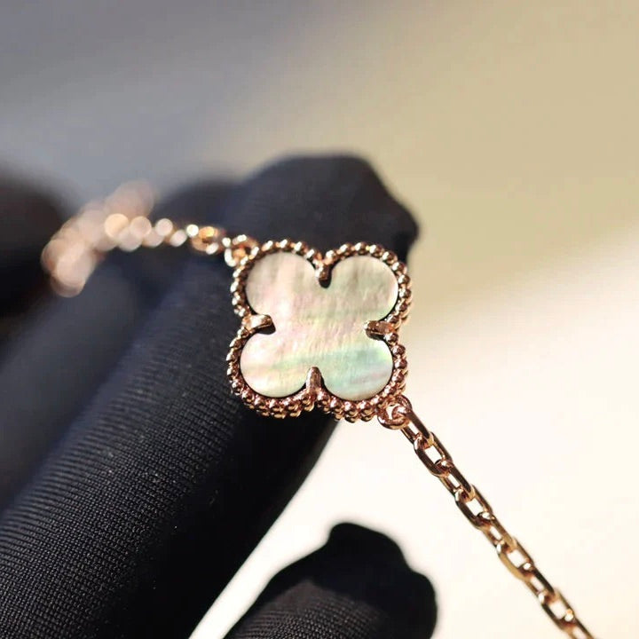 [OAK JURI]CLOVER 20 MOTIFS DARK MOP DIAMOND  NECKLACE