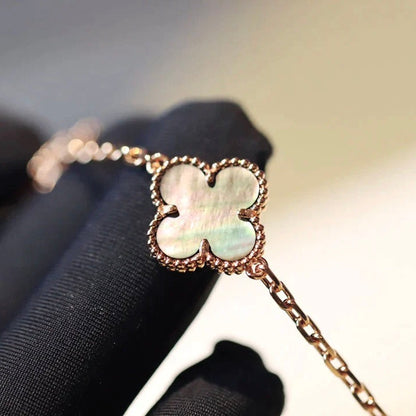 [OAK JURI]CLOVER 20 MOTIFS DARK MOP DIAMOND  NECKLACE