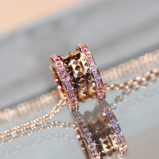 [OAK JURI]ZERO 1 ROCK PINK GOLD PINK DIAMOND NECKLACE
