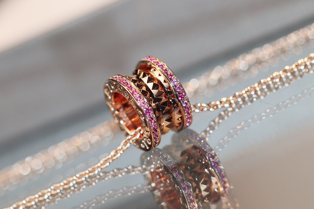 [OAK JURI]ZERO 1 ROCK PINK GOLD PINK DIAMOND NECKLACE