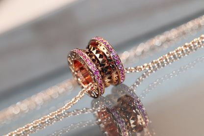 [OAK JURI]ZERO 1 ROCK PINK GOLD PINK DIAMOND NECKLACE