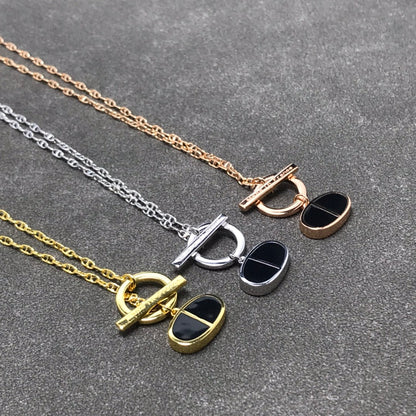 [OAK JURI]CHAINE VERSO BLACK CERAMIC  NECKLACE