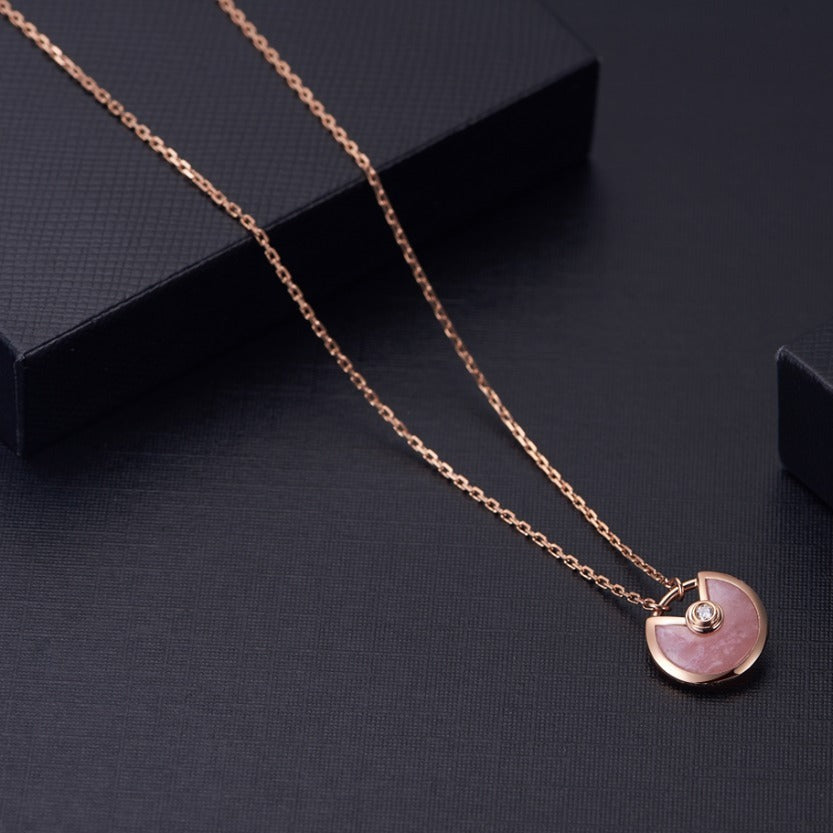 [OAK JURI]AMULETTE ROSE GOLD PINK MOP NECKLACE
