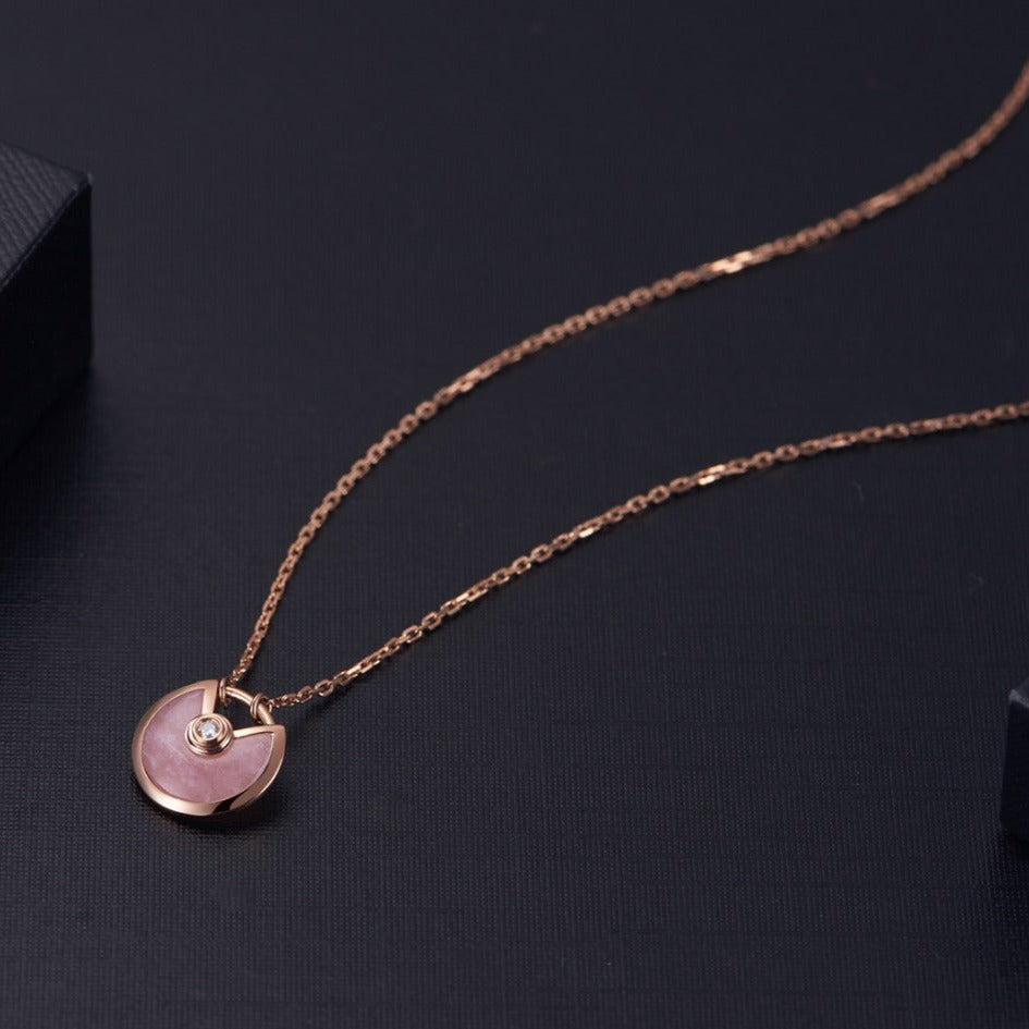 [OAK JURI]AMULETTE ROSE GOLD PINK MOP NECKLACE