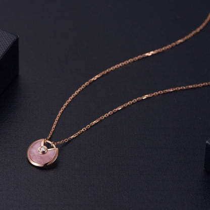 [OAK JURI]AMULETTE ROSE GOLD PINK MOP NECKLACE