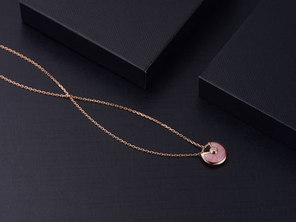 [OAK JURI]AMULETTE ROSE GOLD PINK MOP NECKLACE