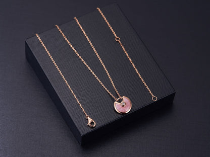 [OAK JURI]AMULETTE ROSE GOLD PINK MOP NECKLACE