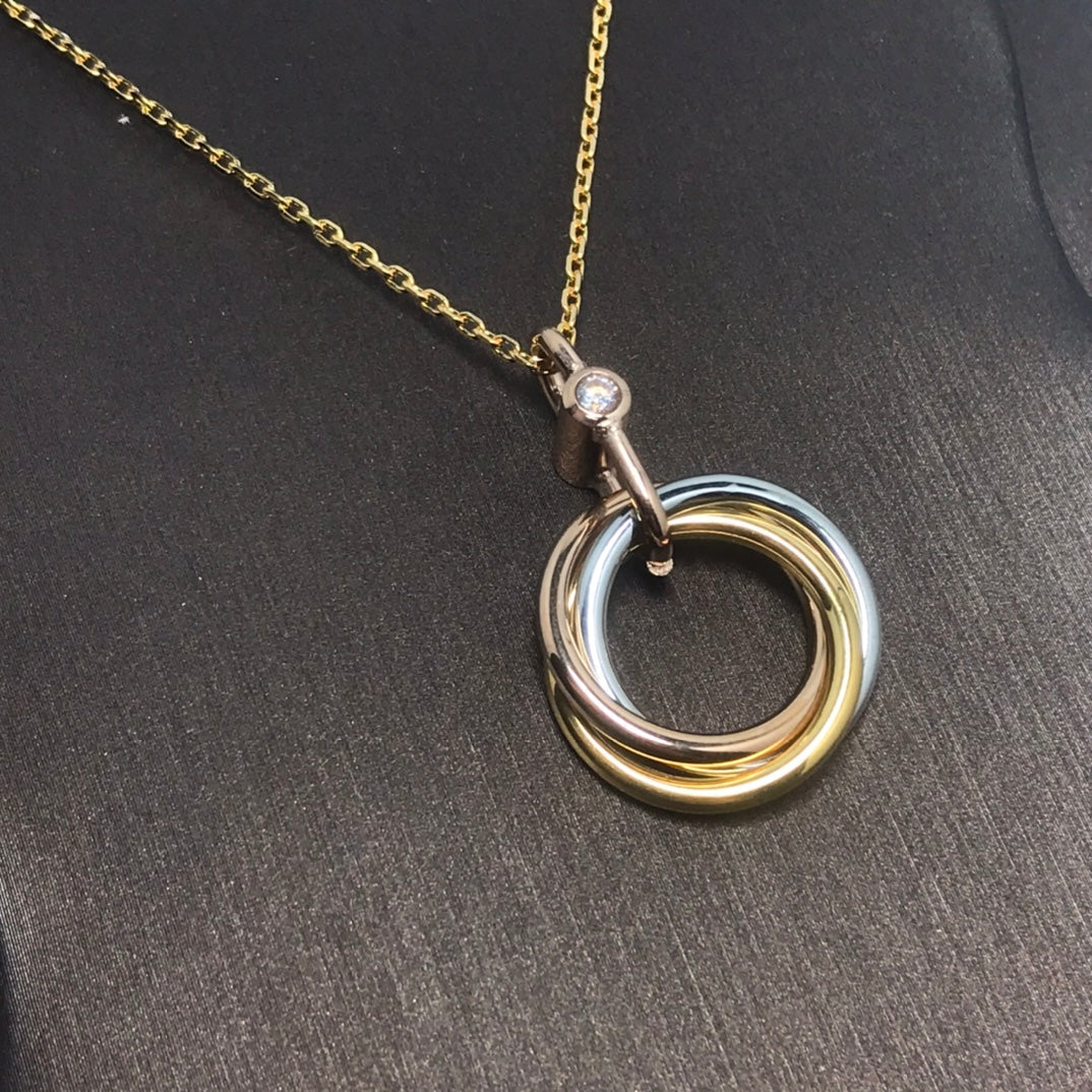 [OAK JURI]TRINITY SILVER GOLD PINK GOLD NECKLACE