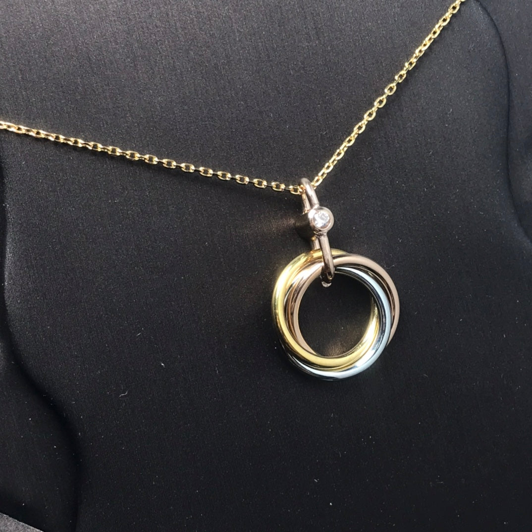 [OAK JURI]TRINITY SILVER GOLD PINK GOLD NECKLACE