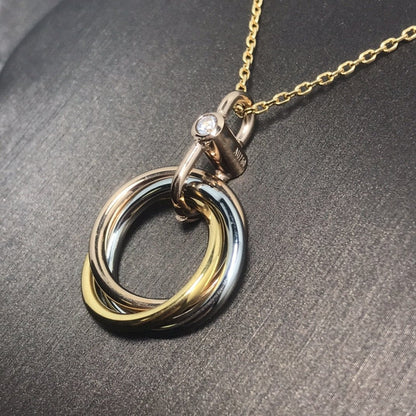 [OAK JURI]TRINITY SILVER GOLD PINK GOLD NECKLACE